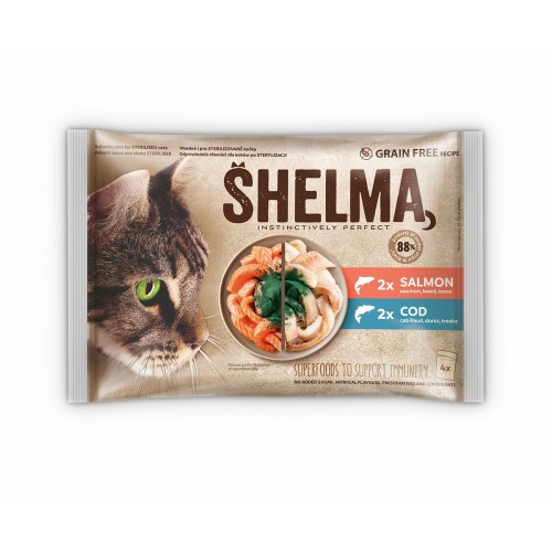 _0006_SHELMA saszetka - pełnoporcjowa bezzbożowa karma dla dorosłych kotów. Z łososiem i dorsz 4x85g.jpg