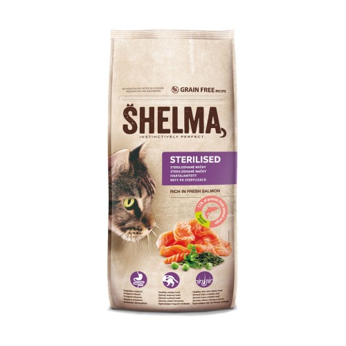_0000_SHELMA karma sucha - pełnoporcjowa bezzbożowa karma dla kotów sterylizowanych. Bogata w łososia 8kg FRONT.jpg