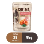 Pakiet 28 sztuk: Bezzbożowa mokra karma dla kota Shelma saszetka z łososiem 85g