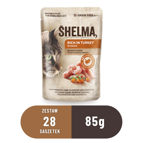 19-SHELMA saszetka - pełnoporcjowa bezzbożowa karma dla dorosłych kotów. Bogata w indyka, z rokitnikiem w sosie 28x85g.png