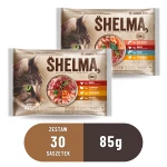 Pakiet dla kota: Bezzbożowa mokra karma Shelma saszetki mix smaków 120x85g 