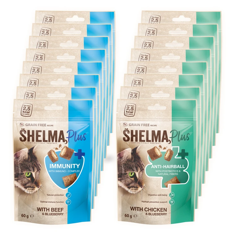 28-Shelma przekąska funkcjonalna ANTI-HAIRBALL I IMMUNITY - bezzbożowe poduszeczki. Z kurczakiem i borówką 16x 60g-2.png