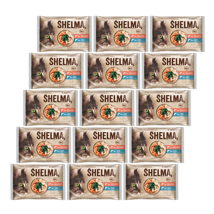09-Zestaw 15 sztuk- SHELMA saszetka - pełnoporcjowa bezzbożowa karma dla dorosłych kotów. Z łososiem i dorszem 4x85g-2.png