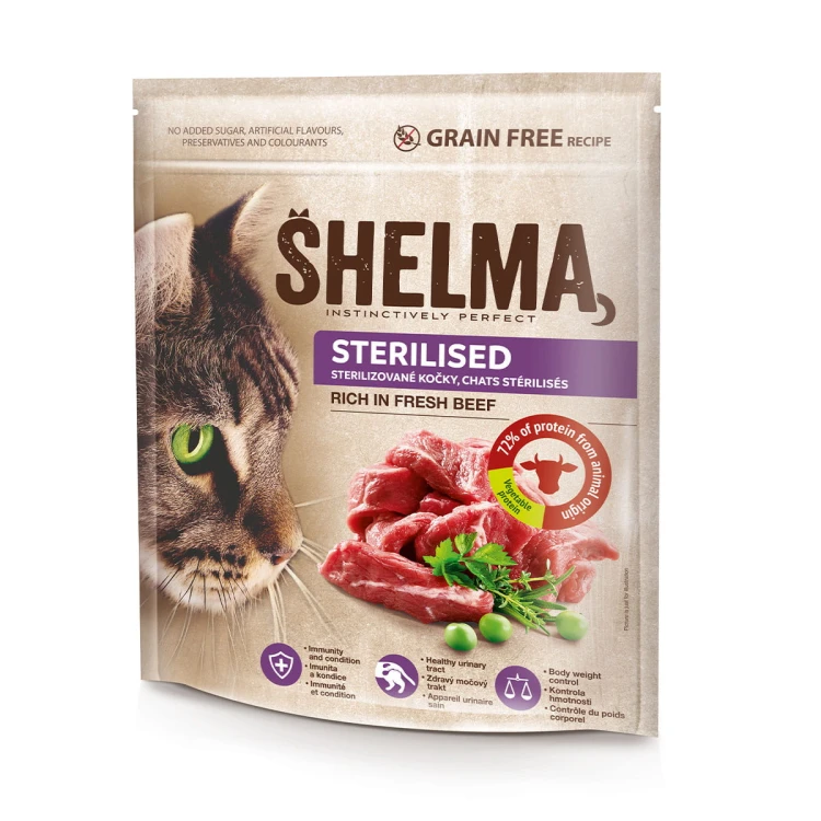 _0007_SHELMA karma sucha - pełnoporcjowa karma dla dorosłych kotów sterylizwanych. Bogata w wołowinę 750 g.jpg